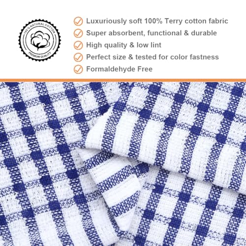 HASTHIP® 6Pcs Multi-Color Checkered Kitchen Towels 28x40cm Durable Dish Towels Multifunctional Dish Cloth Rags, Durable & Reusable