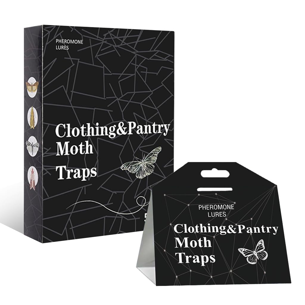 HASTHIP Moth Traps for Clothes and Pantry featuring Pheromone Attraction | 5Pcs Non Toxic