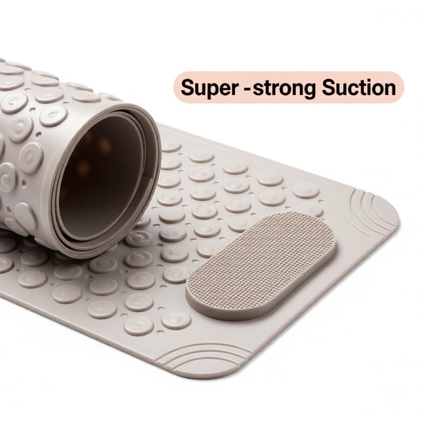 ZIBUYU Foot Scrubber Mat for Shower with Strong Suction Cups and Soft PVC Bristles | Hygienic Home Spa Cleaning