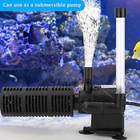 Qpets® 3 in 1 Aquarium Filter with Oxygen Supply Quiet 98 Gallon Per Hour Fish Tank Aquarium Filter for 20-60L Fish Tank Small Medium Fish Tank Filter Wall Hanging Aquarium Filter