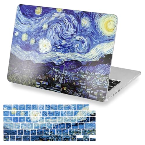 ZORBES® Compatible with MacBook Air 13.6 Inch A3240, Laptop Case Cover Fashion Starry Artistic Shell Case with Matching Keyboard Protective Stickers, Fits 2023 A2681 M2 2024 A3113 M3