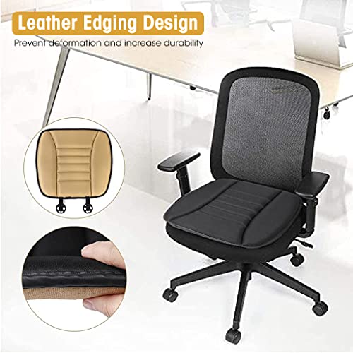 STHIRA® Memory Foam Car Seat Cushion All Season Anti-Slip Driver Pad Breathable Universal Office Chair 1 Pack Black 3PCS