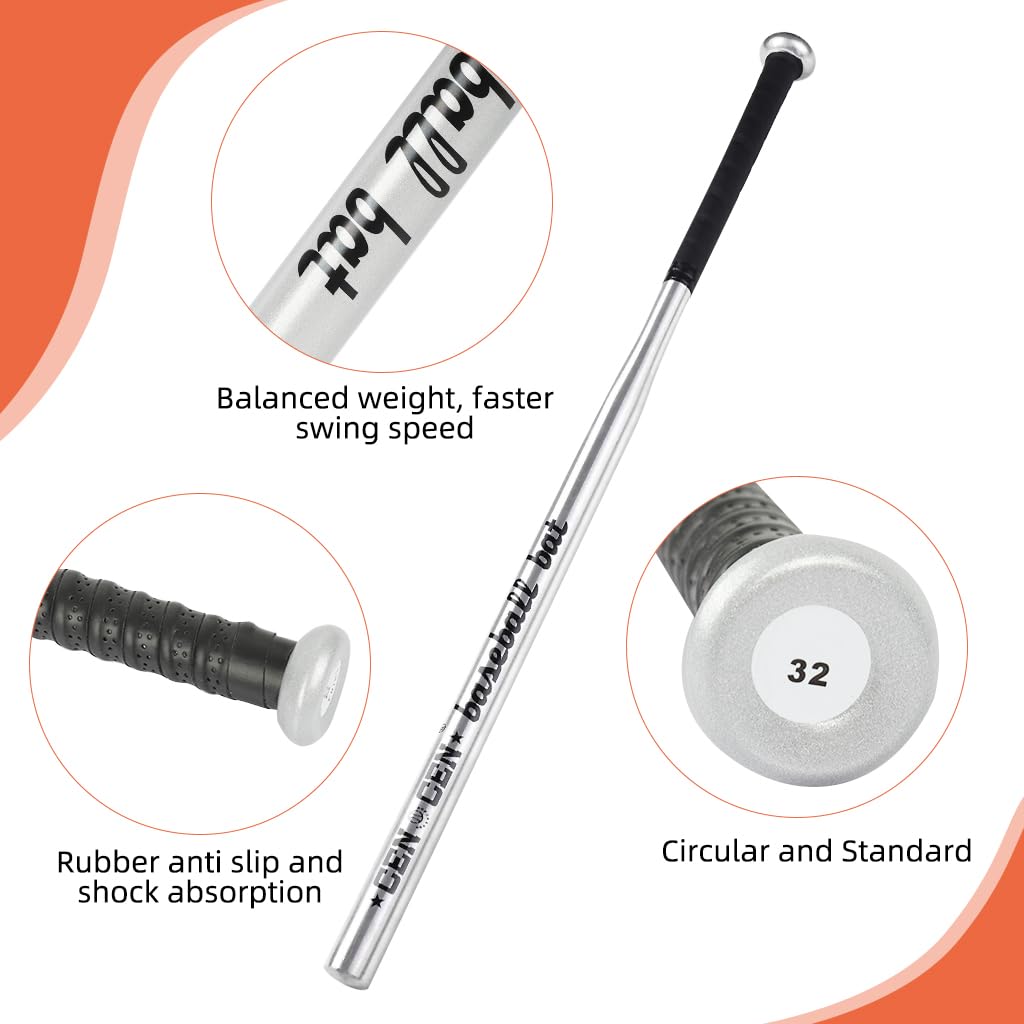 Optifit Baseball Stick for Adults with Ergonomic Rubberized Handle 32 in Aluminum Alloy | Training and Self Defence Use