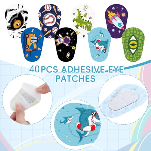 HANNEA® 120PCS Eye Patch for Kids Cartoon Breathable Cotton Adhesive After Surgery Non-woven Fabric Patches for Lazy Eye Cover Eyesight Correction