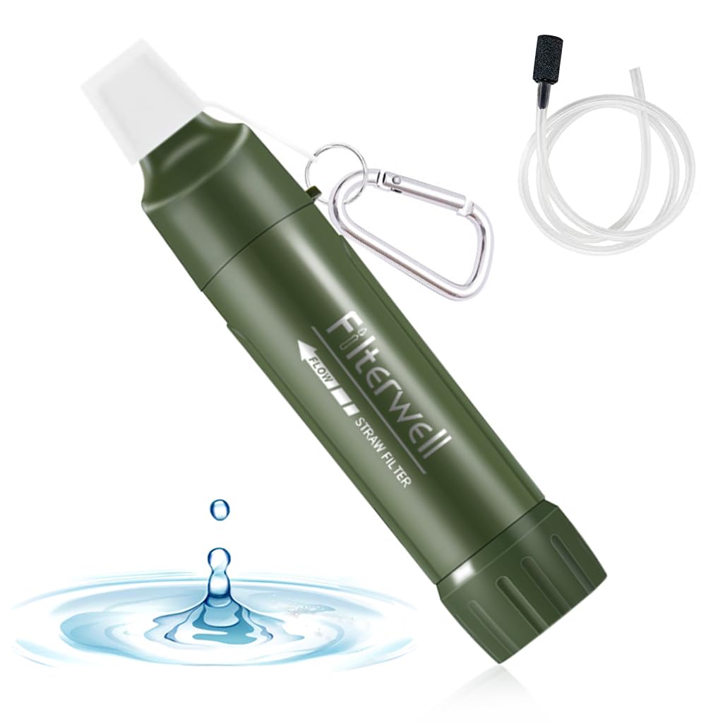 Proberos® Water Filter Straw Outdoor Multi-layer Filtration Core Water Filter Gear Straw Type Outdoor Water Purifier Hiking Camping Accessories Survival Gear for Hiking, Camping, Travel and Emergency