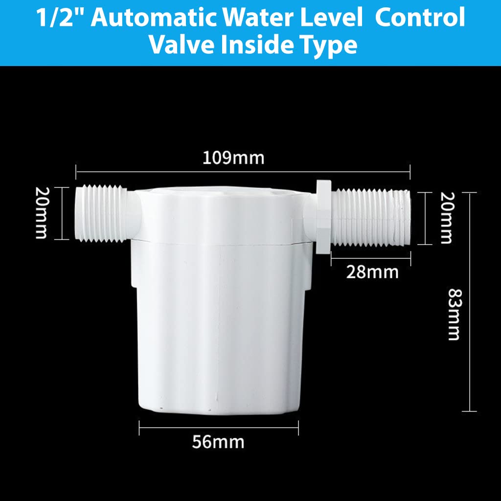 HASTHIP Floating Automatic Water Level Control for Tanks 2 pcs featuring 1‑10KG range | white valve for pools and towers