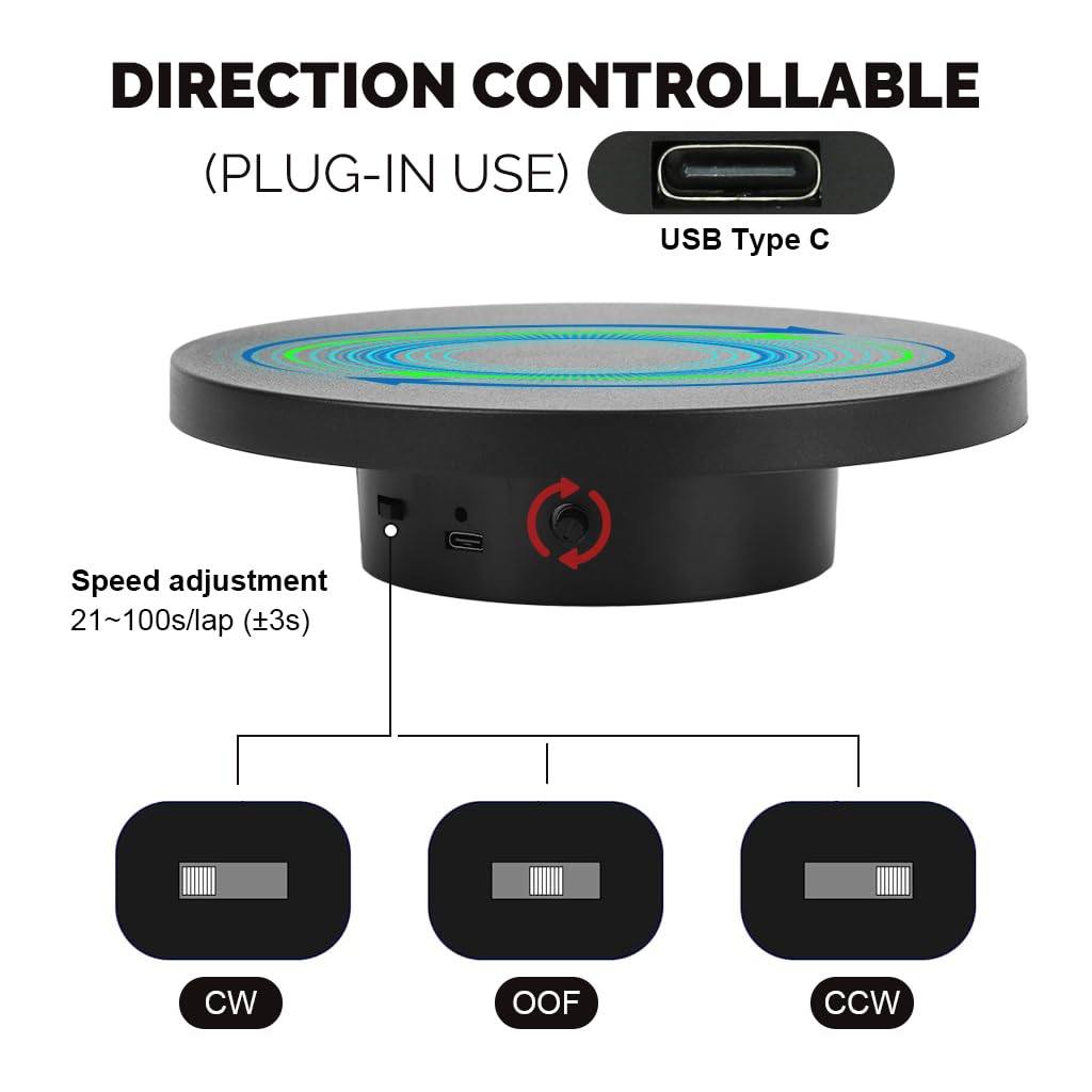 ZIBUYU Cake Display Rotator for 360 Degree Photography Turntable Use | Ideal for Water Cups