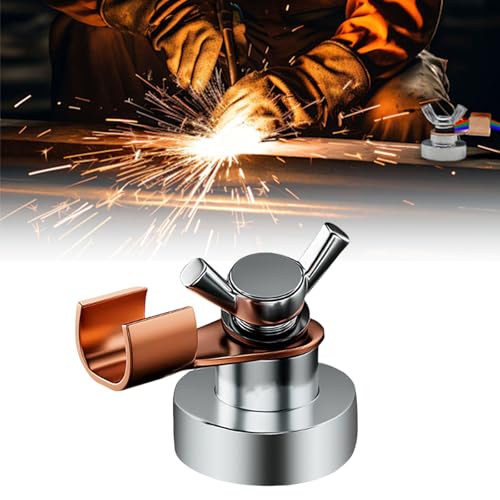 Serplex® Welding Ground Clamp Tool with Strong Suction,Heavy-Duty Welding Ground Magnet,Clamp Support Accessory (1 1.37),Silver
