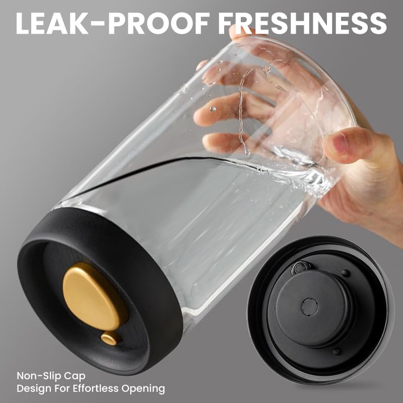 HASTHIP Food Coffee Bean Storage Containers for Kitchen with Airtight Lid 1200ml Glass Jar