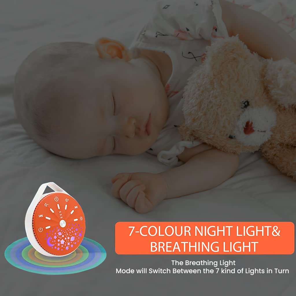HANNEA White Noise Machine for Baby with 10 Soothing Sounds and 7 Color Star Light | Auto Off