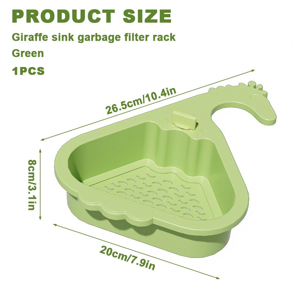 Supvox Sink Corner Rack for Kitchen Use featuring 3 in 1 Automatic Dumping Basket Green