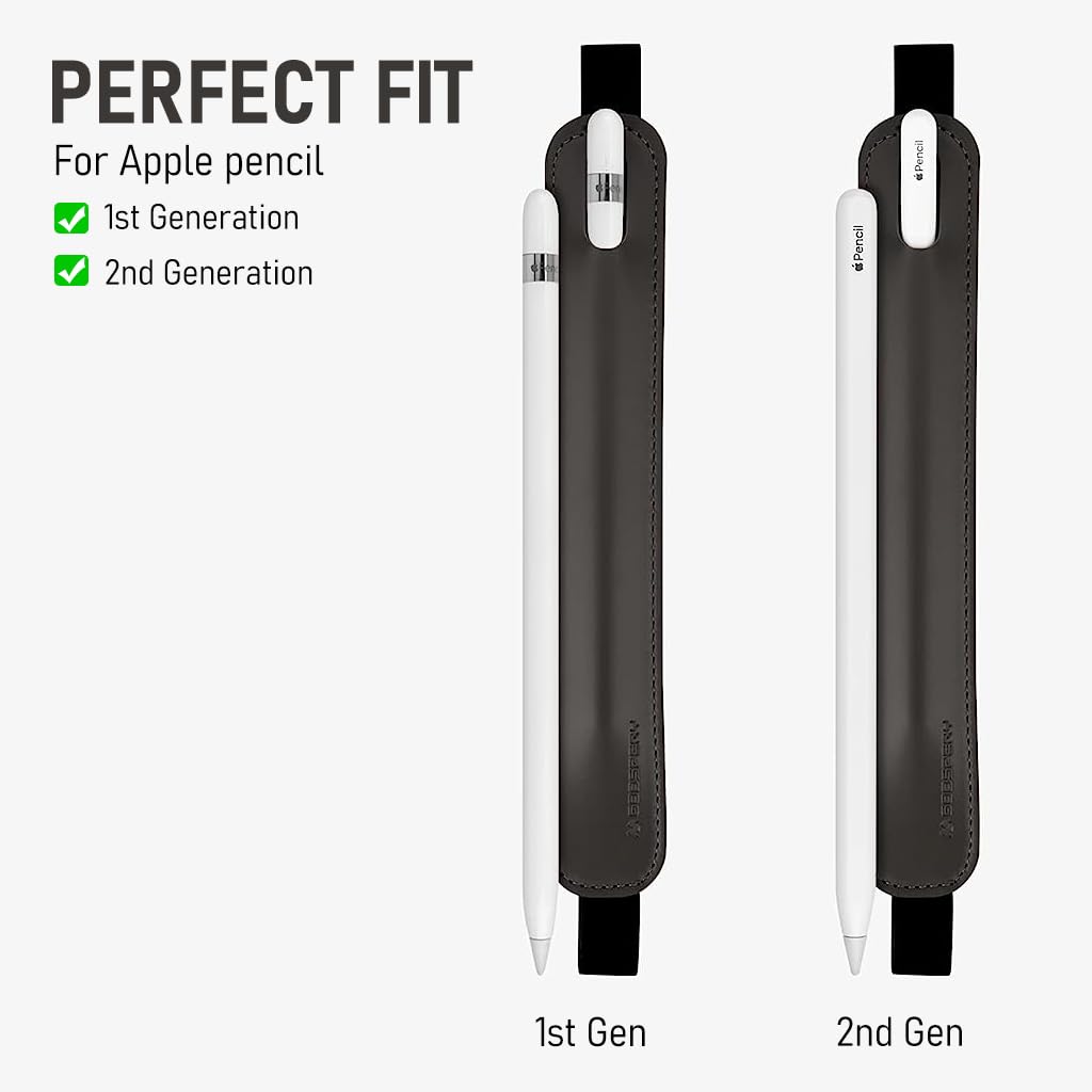 Zeitel Apple Pencil Cover with Elastic Band for iPad Pro 9.7 10.5 12.9 in | PU Leather Sleeve