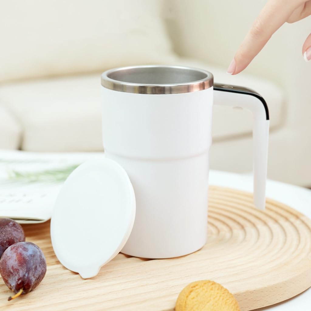 Zeitel Self Stirring Mug for Coffee and Tea with 380ml Capacity and Magnetic Mixer | 304 Stainless Steel Rechargeable Cup