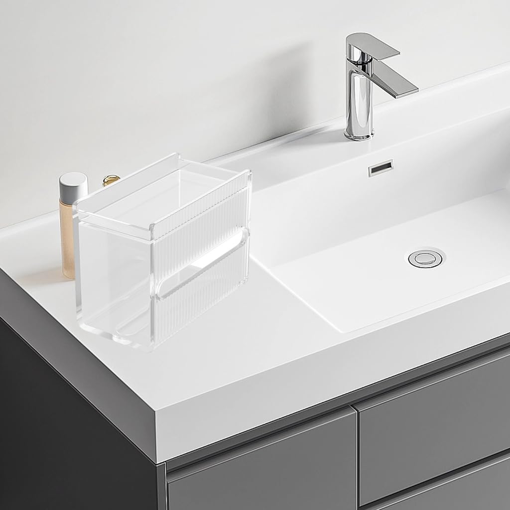 Supvox Wall Mount Toilet Paper Holder for Bathroom and Kitchen featuring Clear Acrylic Design