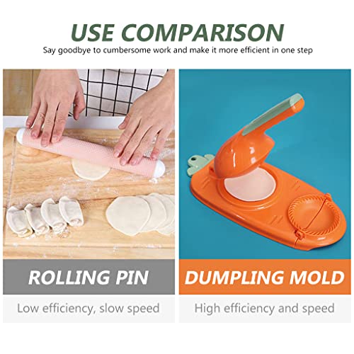 HASTHIP® Dumpling Maker, New 2 in 1 Dumpling Maker Press, Dumpling Skin Maker with Dumpling Press, DIY Dumpling Skin Maker and Dumpling Mould Press 3.9'' Dumpling Sheets Press Maker