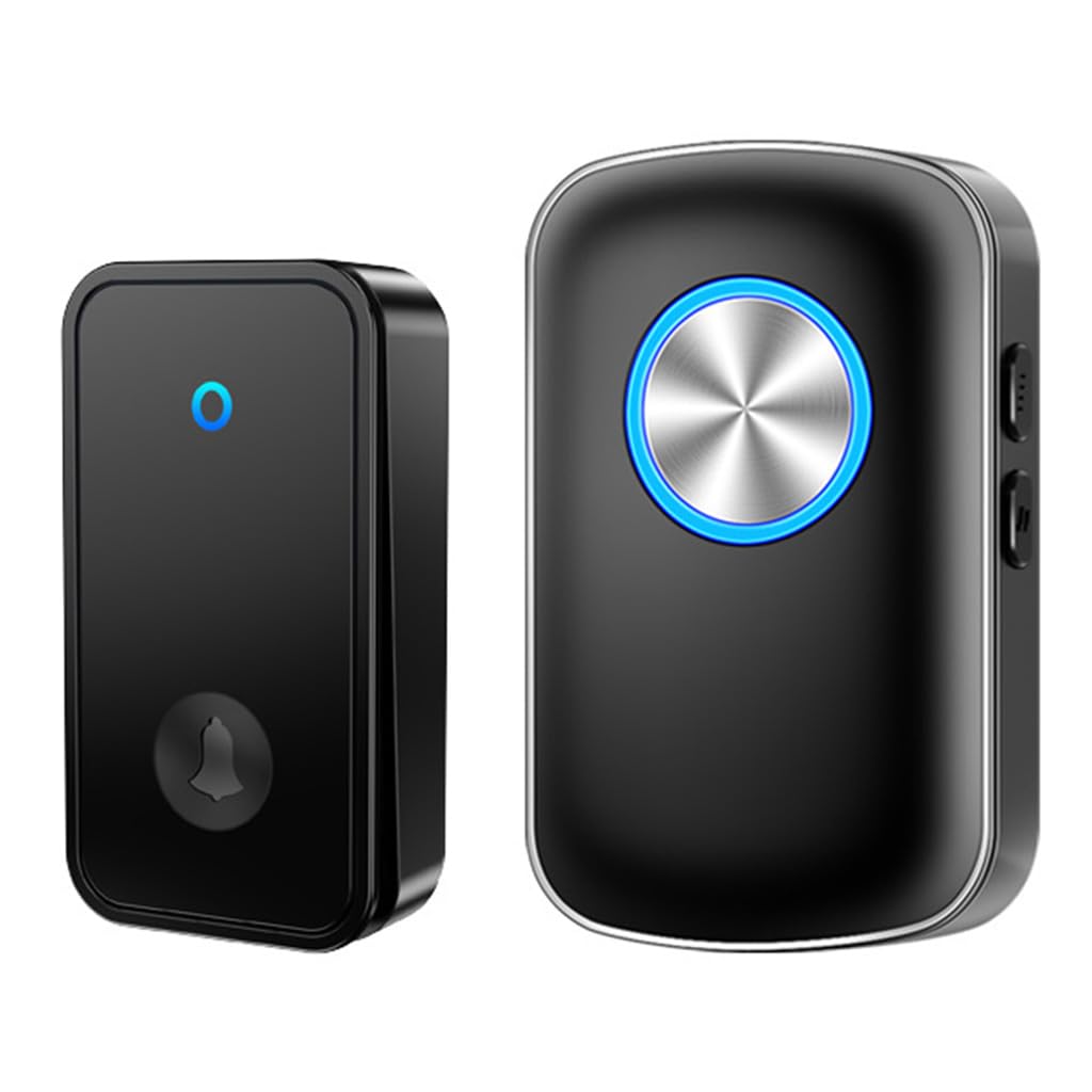 Supvox Wireless Doorbell Kit, LED Flash Door Bell for Home Office, Self-Powered Doorbell Transmitter, 492ft Application Range, 60 Ringtone Switchable, Clear and Loud Sound, 5 Volume Level Adjustable
