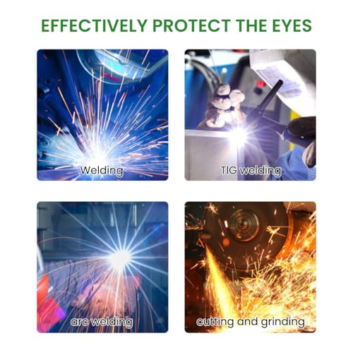 Serplex® Welding Goggles Welding Eyeglasses with Head Strap Solar Powered Auto Darkening Glasses with 15 Replacement Lens Anti-Glare Protective Welder for Electric Work Grinding 2 PCS