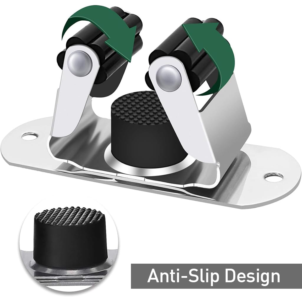 ZIBUYU Broom Holder Wall Mounted for Bathroom and Kitchen featuring Anti Slip Pad and 10kg Load Capacity | Stainless Steel Nail Free Rack