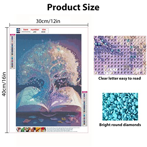 HASTHIP® Diamond Painting Kit, 12x16inch White Tree of Life Diamond Painting, 5D Diamond Painting Kit for Adults & Kids, Very Suitable for Home Leisure and Wall Decoration, Gift for Kids and Adults