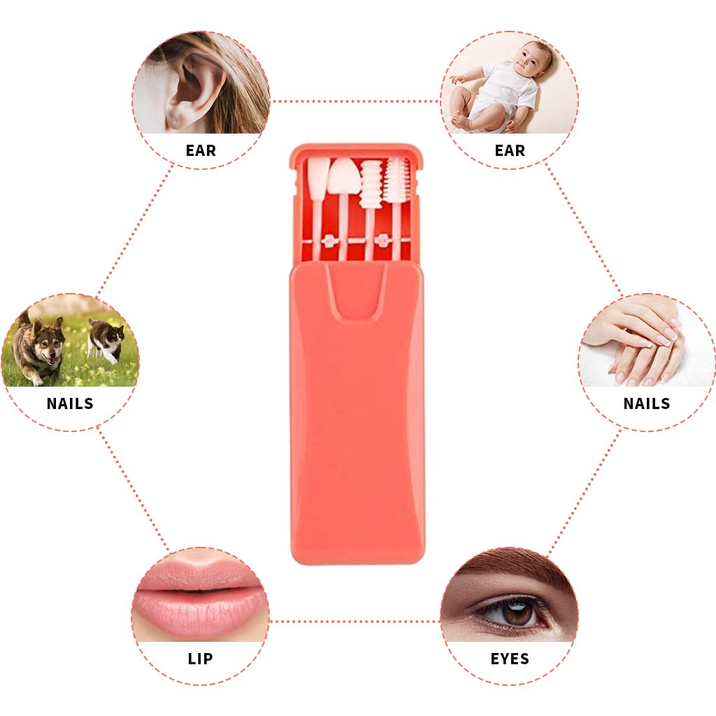 MAYCREATE Silicone Cotton Swabs for Makeup and Ear Cleaning with Dual Heads & Case | 4Pcs Reusable Set