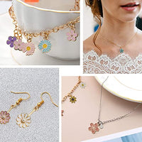 HASTHIP® 60Pcs Floral Themed Assorted Gold Plated Enamel Pendants Charms for Bracelet, Earring, Necklace, Keychain DIY Jewelry Accessories