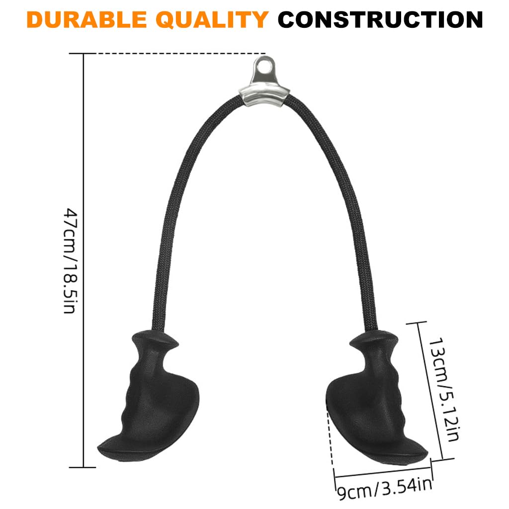 Proberos Tricep Rope Pull Down Attachment for Cable Machines with Ergonomic Grips | Ideal Home Gym Pulley Accessory