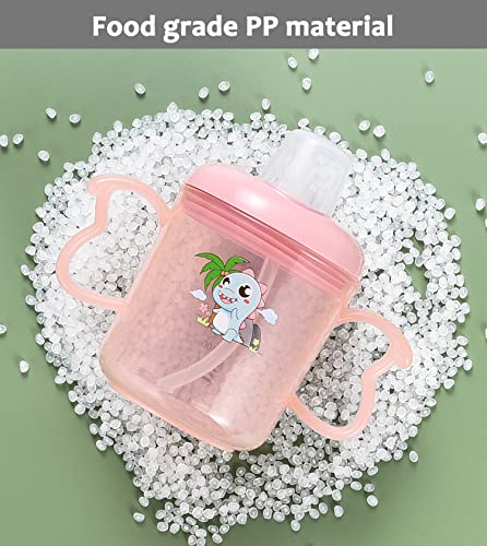 SNOWIE SOFT® @ Toddler Water Bottle with Ears Foodgrade PP Cup Drinking Cup with Silicone Straw Heat Resistant Water Cup Milkpowder Bottle with Calibrated Scale 260ml Heat Resistant Microwave Use