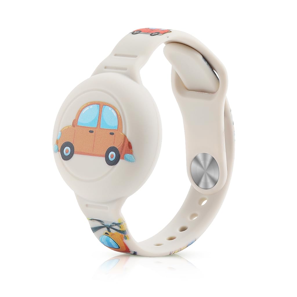ZORBES Kids AirTag Bracelet Cartoon Silicone Bracelet for AirTag Anti-lost AirTag Bracelet Waterproof Full Cover Protection Silicone Cover for AirTag 9 Inches Adjustable Wrist Band for AirTag