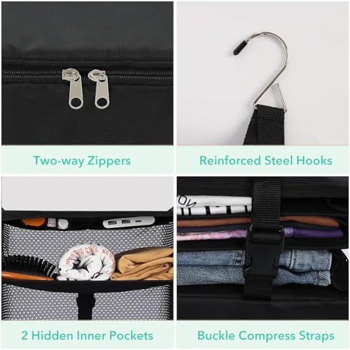 HASTHIP® Wardrobe Hanging Organizer Multilayer Clothes Organizer for Wardrobe Folding Travel Hanging Organizer with Zipper Pouch Space Saving Wardrobe Clothing Organizer Bag