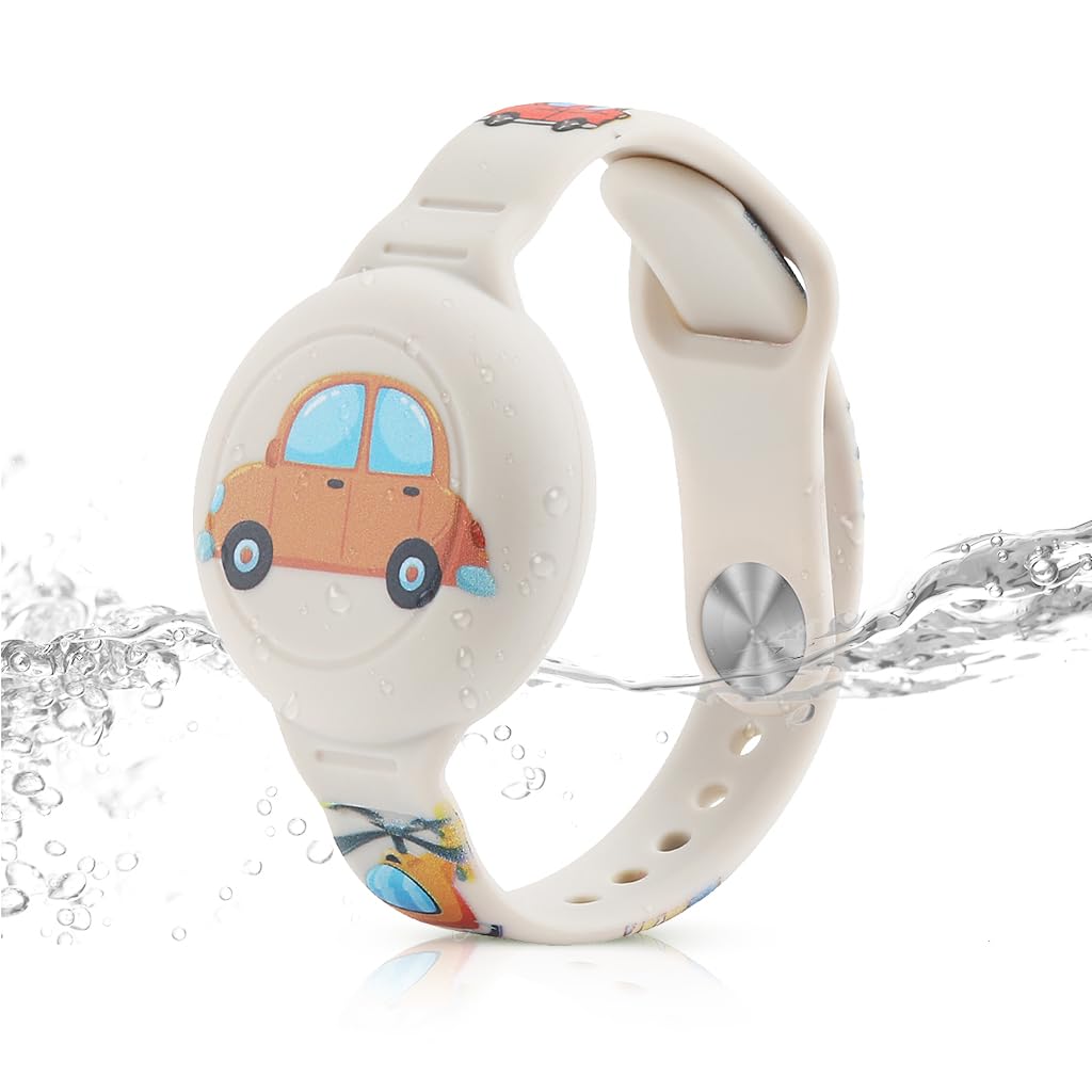 ZORBES Kids AirTag Bracelet for Anti Lost Tracking with 9 Inch Adjustable Silicone Band | Cartoon Design and Full Cover Protection