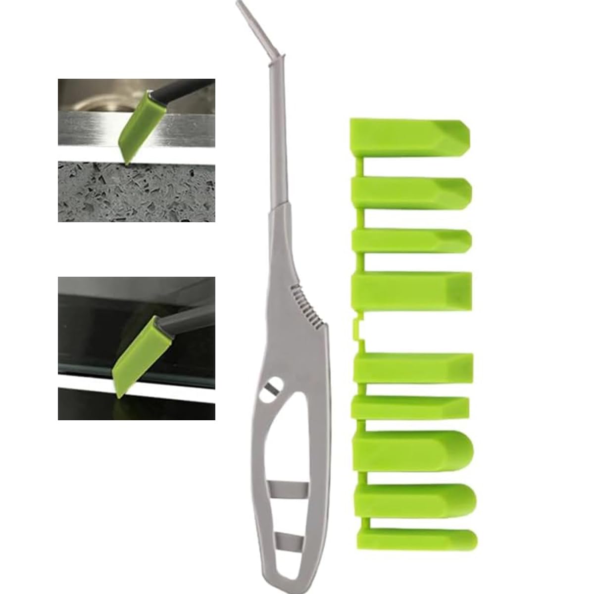 Serplex® Corner Caulk Applicator Tool with 9 Interchangeable Tips Caulk Corner Smoother for Smoothing Out The Surface Reuseable Multipurpose Corner Caulk Smoother Tool for Bathtub, Sink, Baseboard