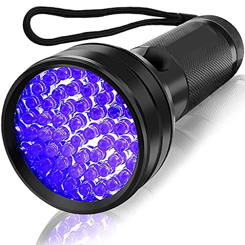 Qpets® UV Flashlights Torch 51 LEDs, UV Flashlight Black Light for Pet Urine Detection, Blacklight Detector for Dog Urine, Pet Stains, Bed Bug on Carpet/Rugs