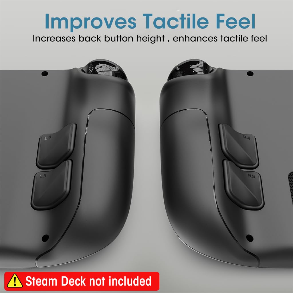 ZORBES Back Button Cover for Steam Deck with 4 Pcs Set featuring Ergonomic Arcuated Design | Easy Installation and Removal