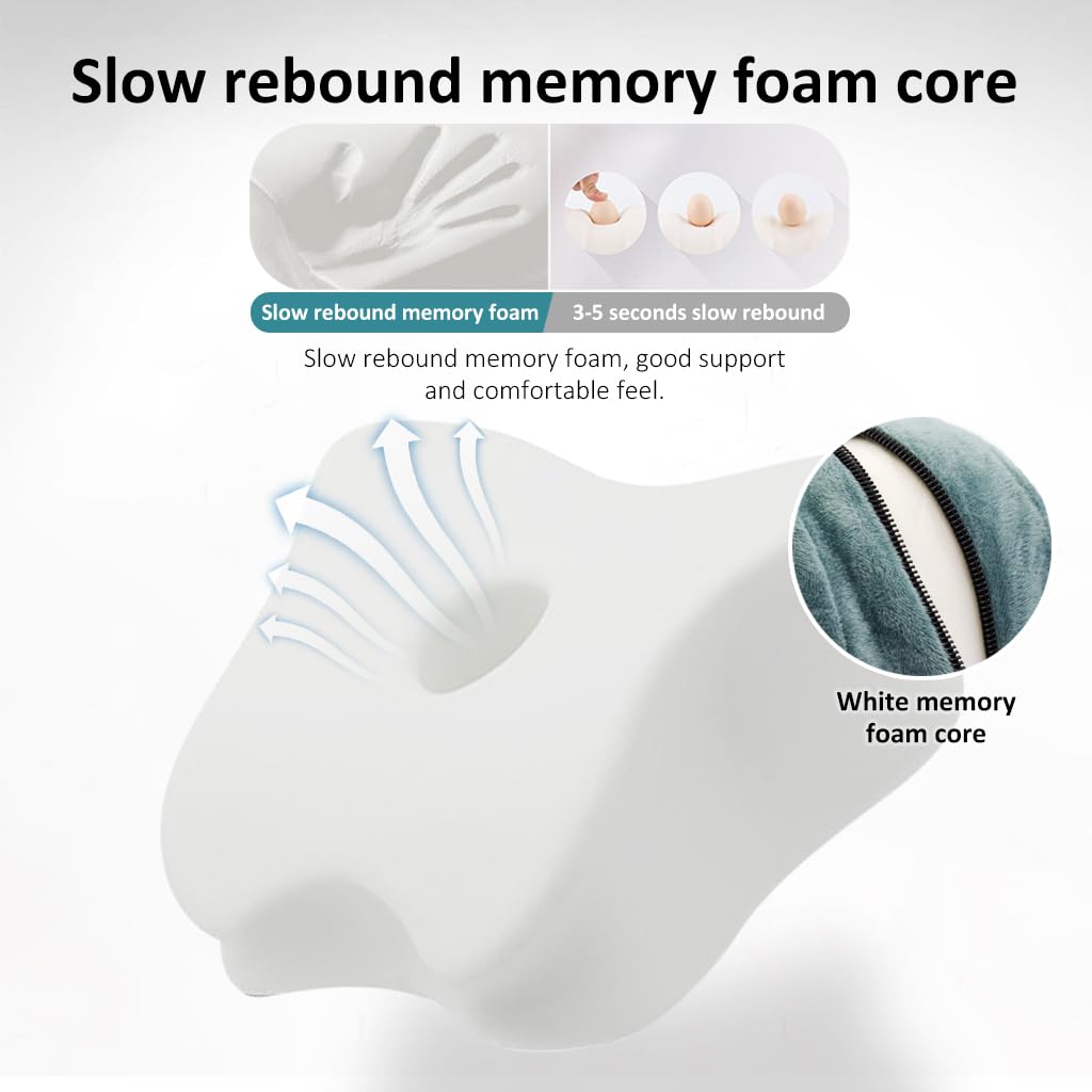 HANNEA Leg Pillow for Side Sleepers with Ergonomic Memory Foam and Adjustable Strap | Sciatica and Back Pain Relief