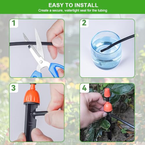 HASTHIP® 2 in 1 Drip Irrigation Emitters and Atomizing Nozzle for 1/4