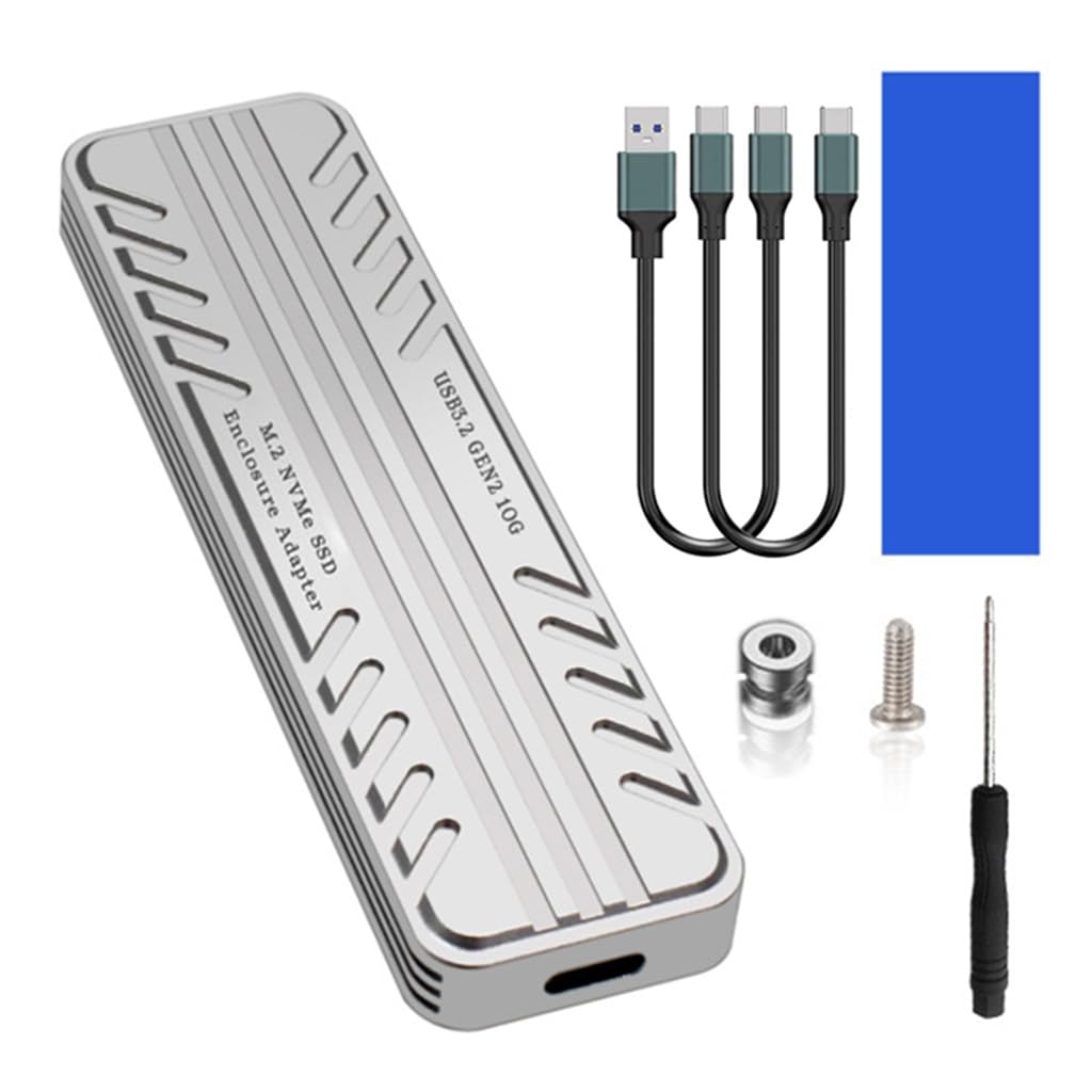 Zeitel M.2 NVMe SSD Enclosure for 2230–2280 Drives with 10Gbps USB-C and JMS583 Chipset | Aluminum Case for Windows Mac and Linux