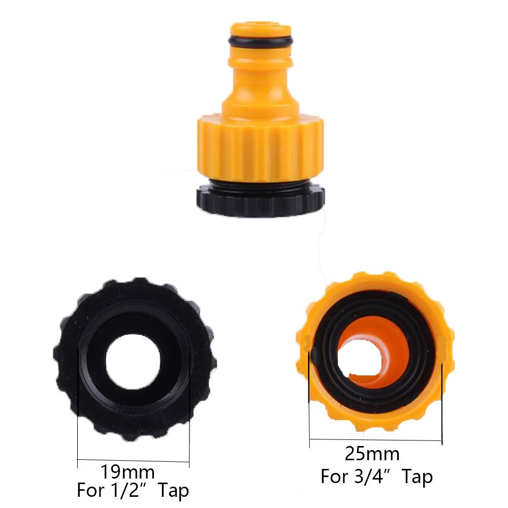 ZIBUYU Hose Quick Connectors for Garden and Car Wash 15PCS with 2 in 1 Faucet Adapter | ABS Fitting Set