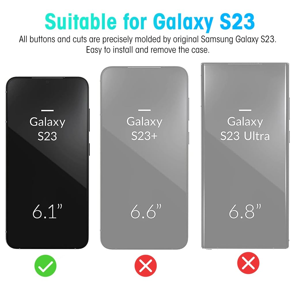 ZORBES Phone Case for Samsung Galaxy S23 with 360° Rotatable Kickstand and Sliding Camera Cover | Black PC TPU 2 PCS Anti Scratch Protection