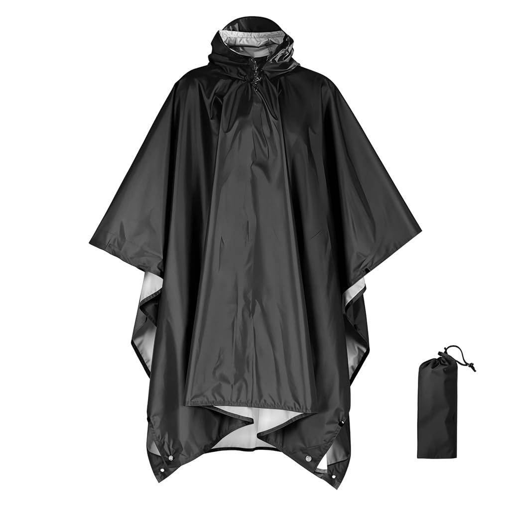 GUSTAVE Adult Rain Coat for Camping and Travel with Sun Shade Canopy Hood | 2PCS Hooded Poncho