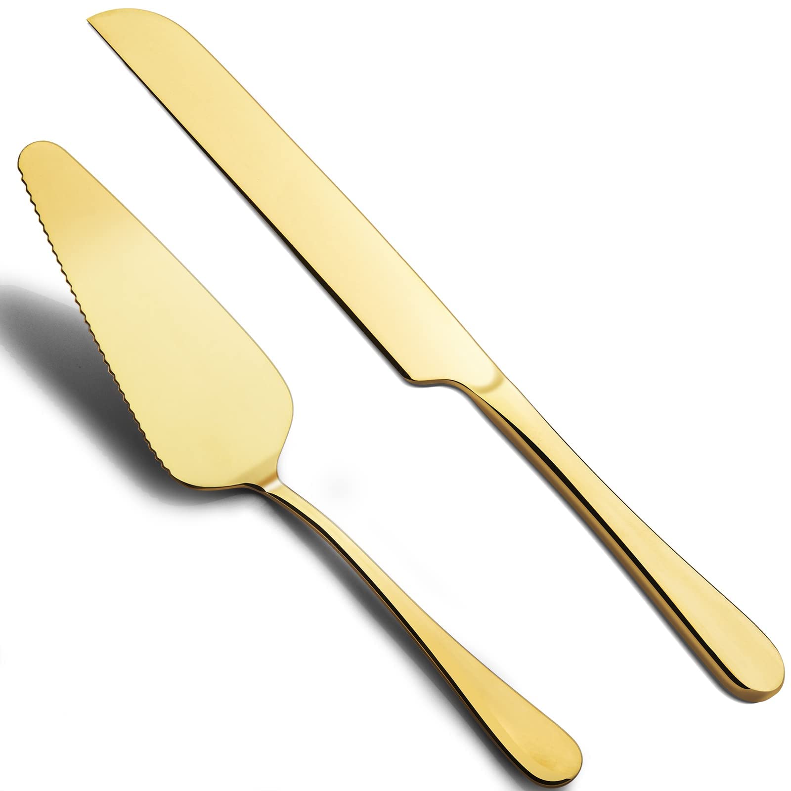 Supvox Cake Server and Cutter Set for 6-8 in Cakes with Serrated Edge and Zinc Alloy Handle | Ideal Gift for Baking Lovers