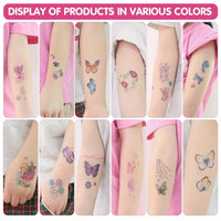 MAYCREATE® Tattoo Sticker for Girls 12 Sheets Kit, Butterfly Temporary Tattoo Stickers for Kids, Glittering Fairy Fake Tattoos, Waterproof Charming Makeup Body Arm Face Stickers