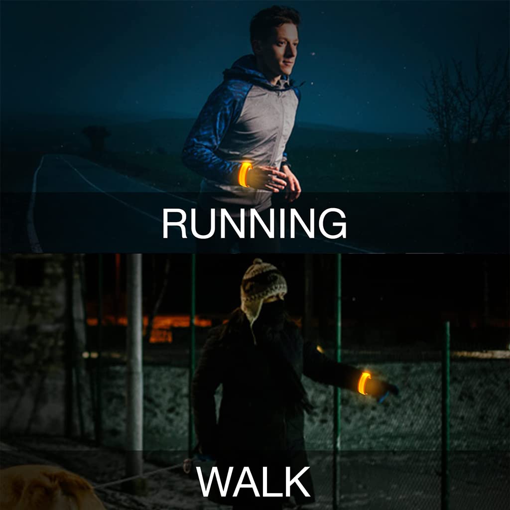 PATPAT Glow in the Dark Bracelet 2PCS for Party and Night Running with LED Light 35cm Orange