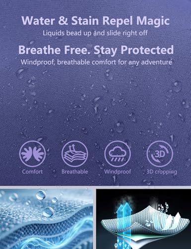 Venzina® Women's Fashionable Fitted Waterproof Jacket, Stylish Color-Block Windbreaker, Versatile for Daily Commute, Travel, and Outdoor Activities I Unisex Couple Jacket, Blue-XL