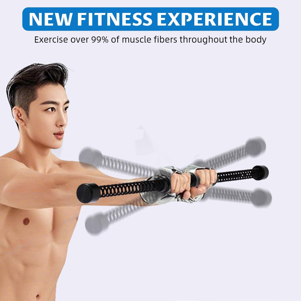 Proberos Ropeless Battle Rope Sticks for Home Gym with Anti Slip Handles & Steel Core | 19.69 in Portable Upper Body Training Equipment
