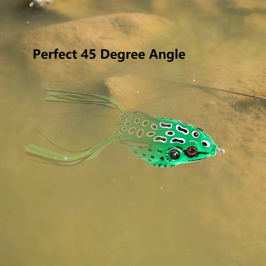 Elephantboat Fishing Lure Kit Set for Topwater Frogs featuring Double Hooks | Pack of 5