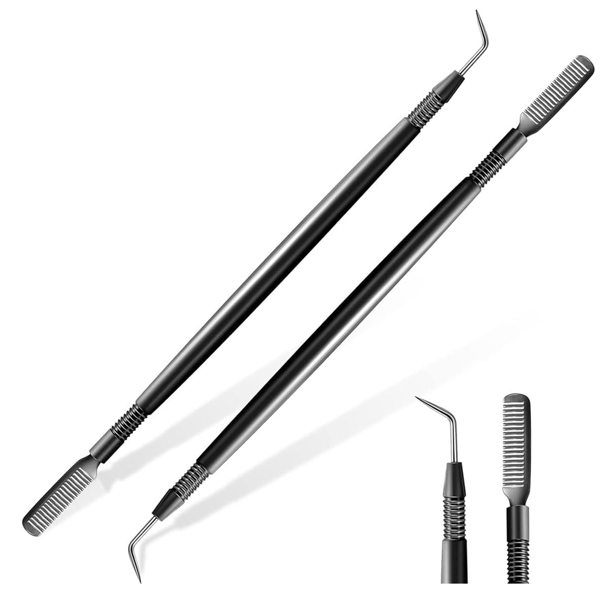 MAYCREATE Eyelash Lift Perm Tool 2 Pieces for Lash and Brow Grooming with Dual Head | Stainless Steel Separator and Ergonomic Handle