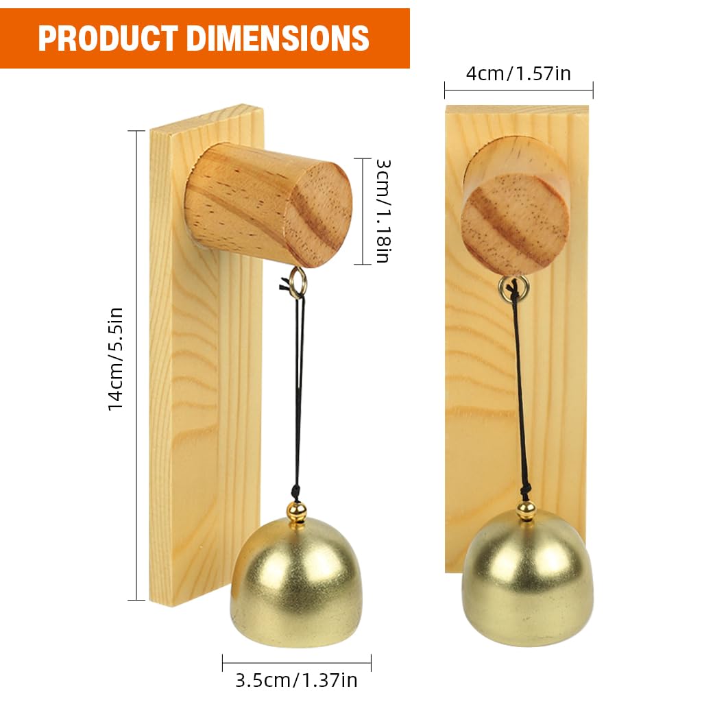 HASTHIP Wooden Door Bell for Home and Shop Entrances with Vintage Wood and Copper Charm