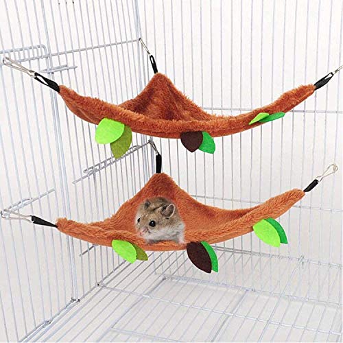 Qpets® Hamster Cage Hammock, 5pcs Hamster Sleeping Nest Hanging Tunnel and Swing for Hamster Playing Sleeping,Sliding Toy Hamster Swing,Jungle Set Plush Warm Beds