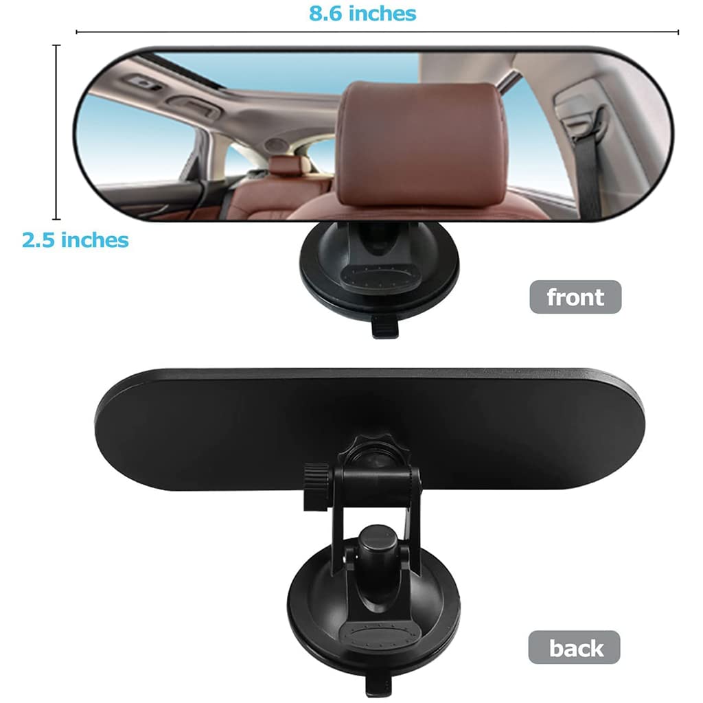 Proberos Car Center Mirror for Driving Test featuring 22x6.5 cm Size and 360° Rotatable Suction Cup | 2 PCS