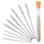 ZIBUYU® Crochet Needles Set Large Eye Blunt Needle Crochet Kit Stainless Steel Sewing Needles Knitting Needles for DIY Crochets 3 Sizes Yarn Knitting with Transparent Bottle - 9 Pcs